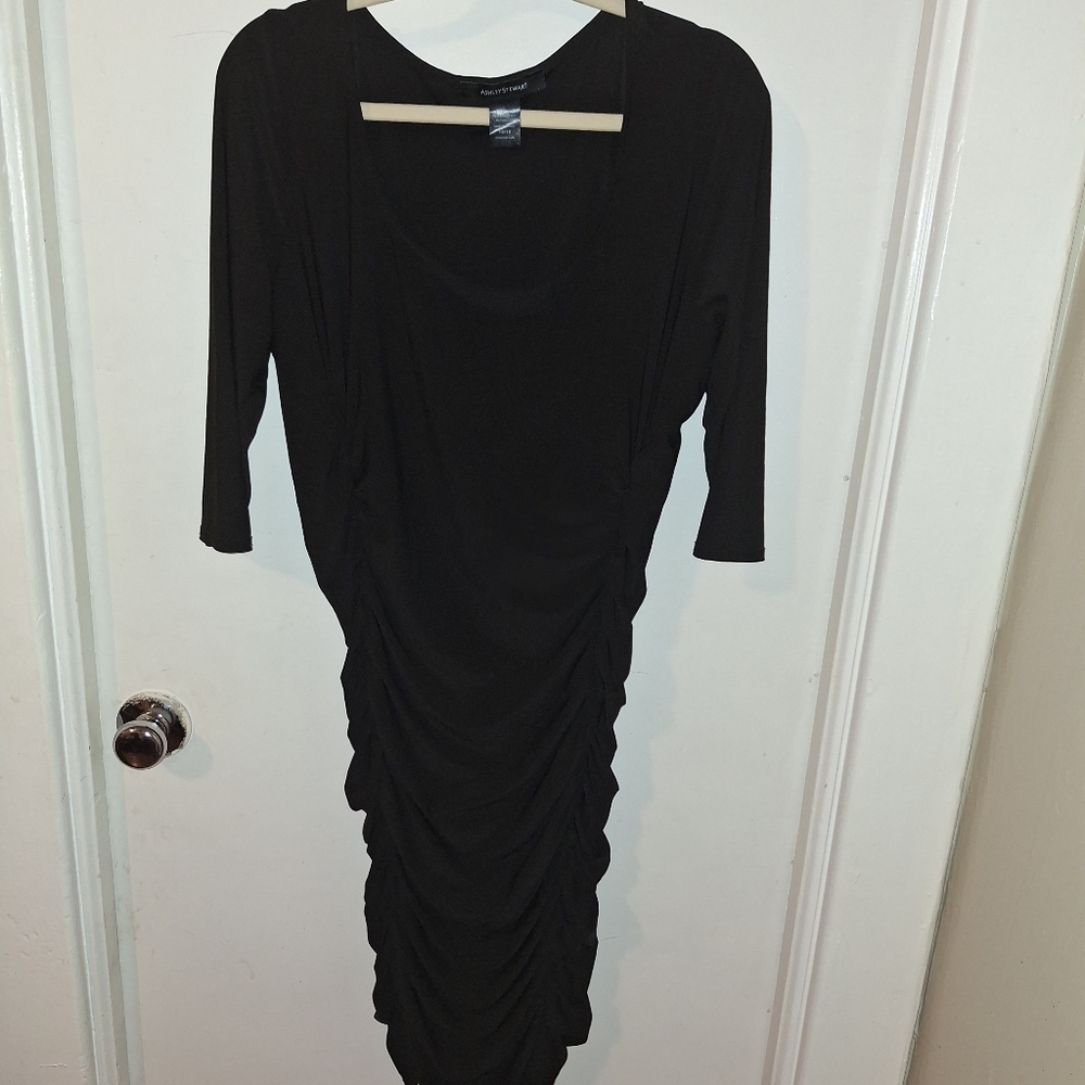 Ashley Stewart black Ruched dress.  Size 14/16